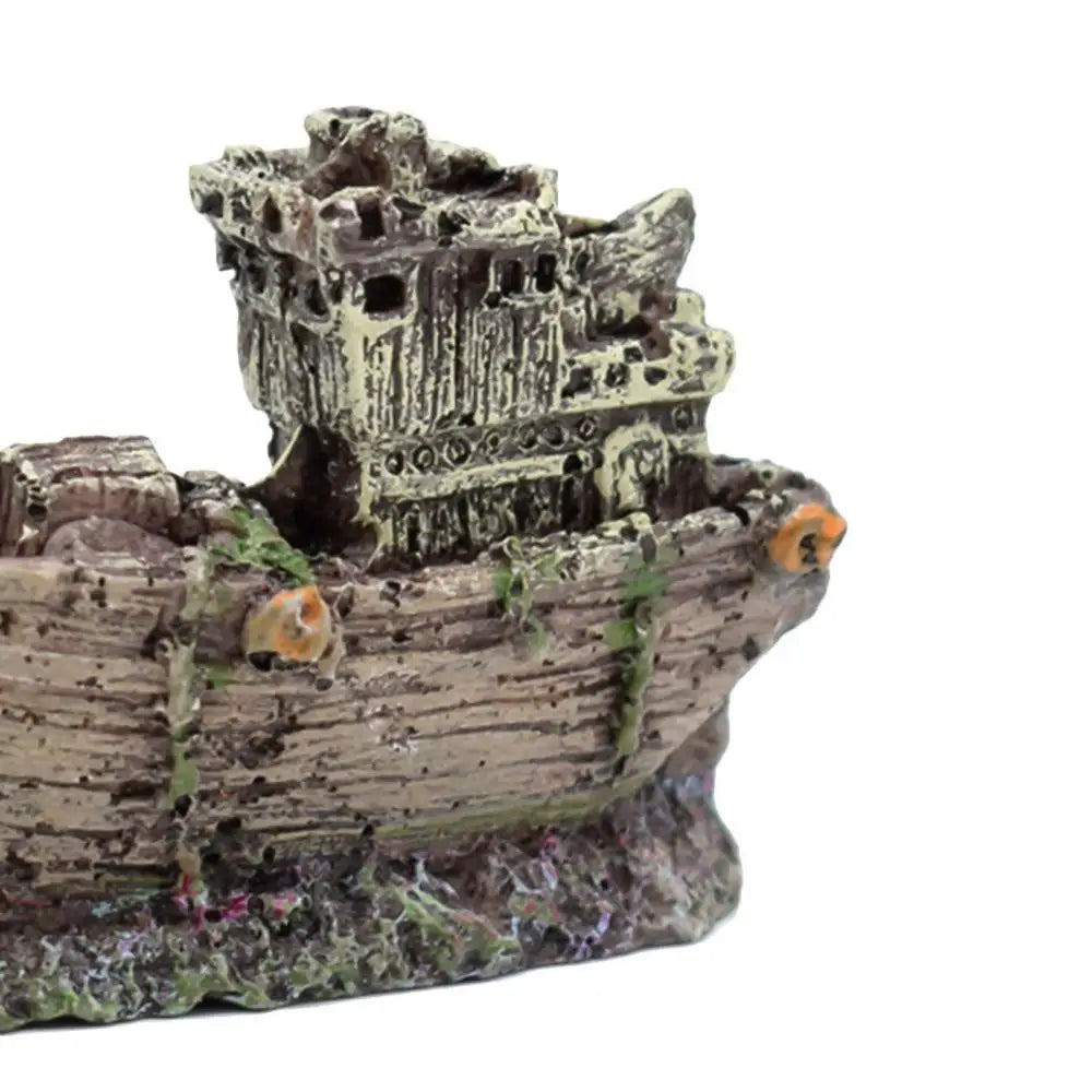 Decoration Aquarium Decor Fish Tank Landscaping Landscaping Decor Mini Resin Aquarium Sunken Ship Boat Model Aquarium