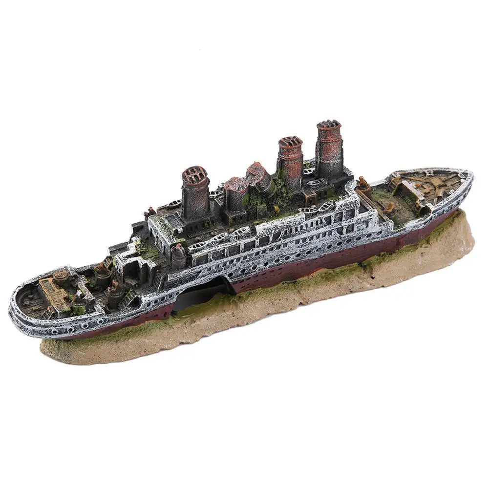 Underwater Shipwreck Aquarium Decoration Fish Tank Landscape Ornament Aquarium Accessories