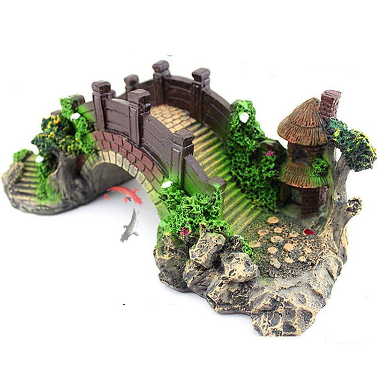Fish Tank Artificial Bridge Resin Landscape Decoration Bridge Aquarium Equipment Accessories Ornament Cave Aquatic Pet Fish