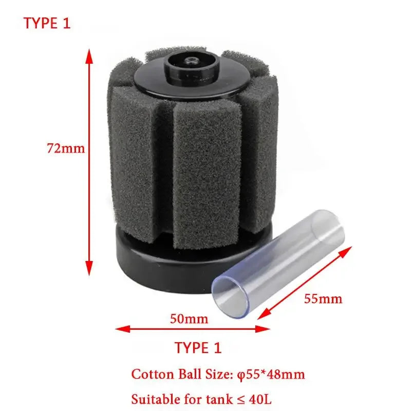 Aquarium Filter Sponge Fish Tank Fish Air Pump Skimmer Biochemical Sponge Filter filtration Aquatic Water Purification