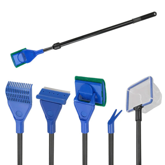 Adjustable Aquarium Tank Clean Set Aquarium Cleaning Tools 5 in 1 Aquarium Cleaner
