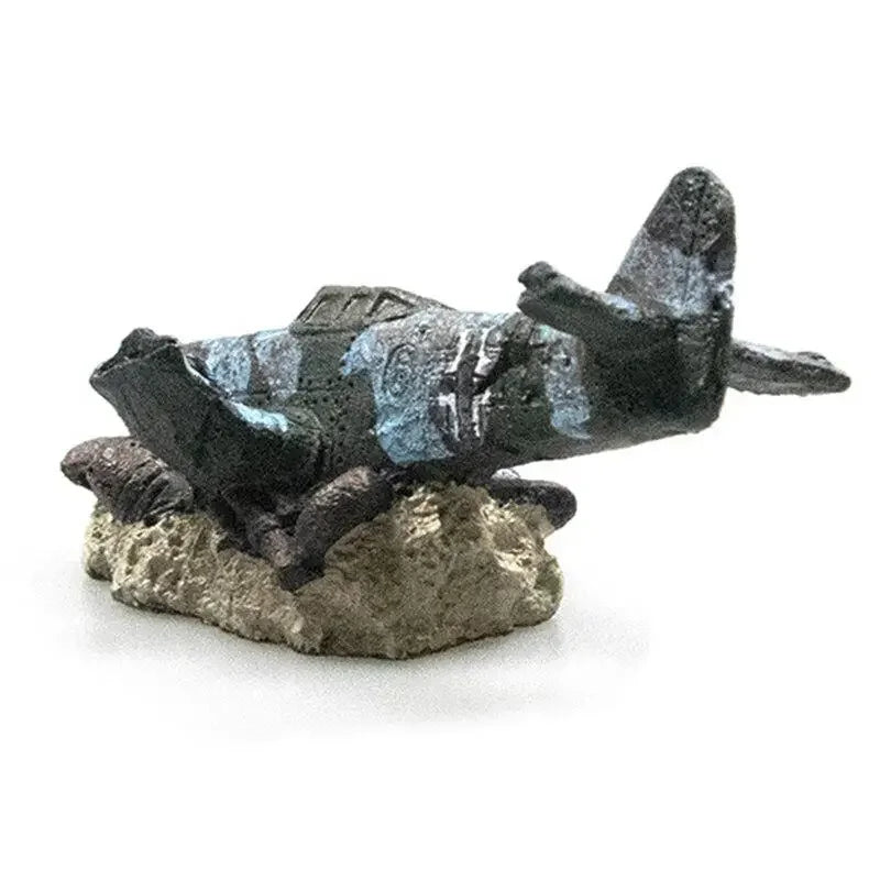 Aquarium Accessoires Small Aircraft In  Ship Wreck  Decor Landscape Decoration Boat Fish Tank Ornament Background