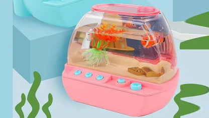 Creative Artificial Aquarium Toy Cartoon Lovely Mini Simulation Fish Tank with Music Electric Music Interactive Aquarium Toys