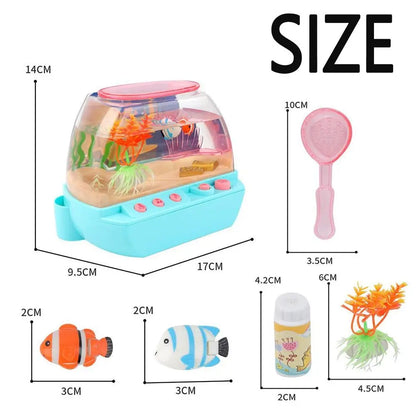 Creative Artificial Aquarium Toy Cartoon Lovely Mini Simulation Fish Tank with Music Electric Music Interactive Aquarium Toys