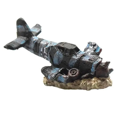 Aquarium Accessoires Small Aircraft In  Ship Wreck  Decor Landscape Decoration Boat Fish Tank Ornament Background