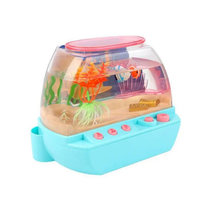Creative Artificial Aquarium Toy Cartoon Lovely Mini Simulation Fish Tank with Music Electric Music Interactive Aquarium Toys