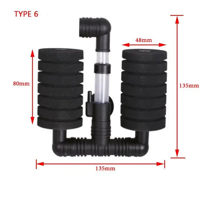 Aquarium Filter Sponge Fish Tank Fish  Air Pump Skimmer Biochemical Sponge Filter filtration Aquatic Water Purification
